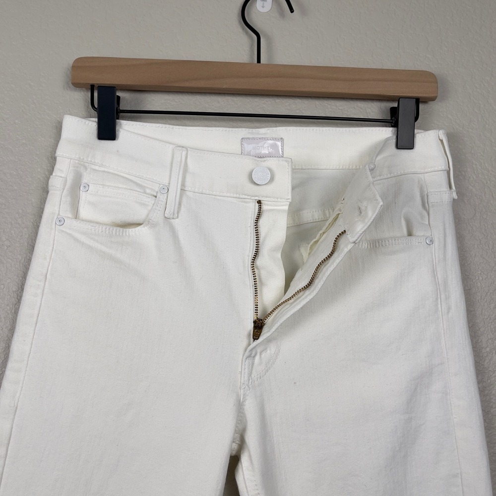 MOTHER The Mid Rise Dazzler Ankle Jeans 28 White Fairest Of Them All Slim - Picture 6 of 16